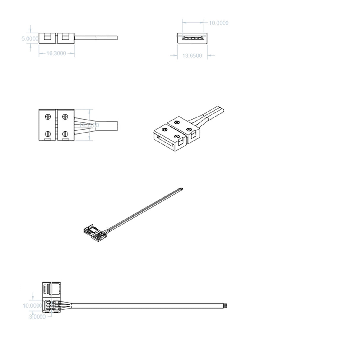 C1-310 | Connector | clipconnector met kabel | 3-polig | 10mm | max. 5A