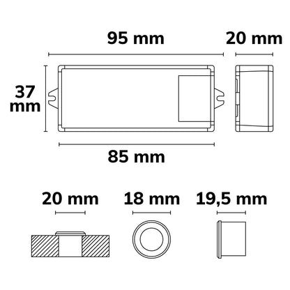 Sensor | veegschakelaar | sensorkop zilver | 6cm | 230V | 500VA