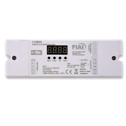 DMX512 RDM | Controller | decoder 8/16-bit | 1-5 kanalen | 12-48V