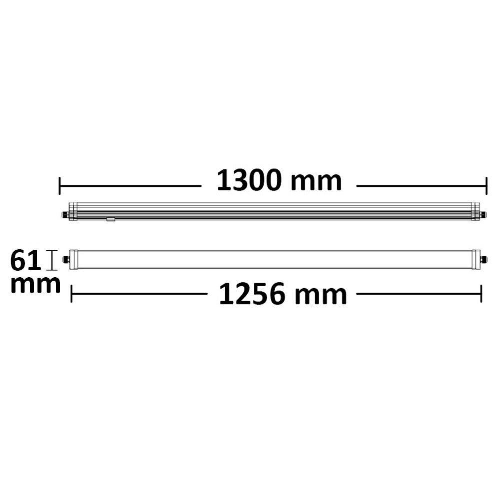 Lineaire armatuur | 130cm | IP65 | 36W | neutraal wit