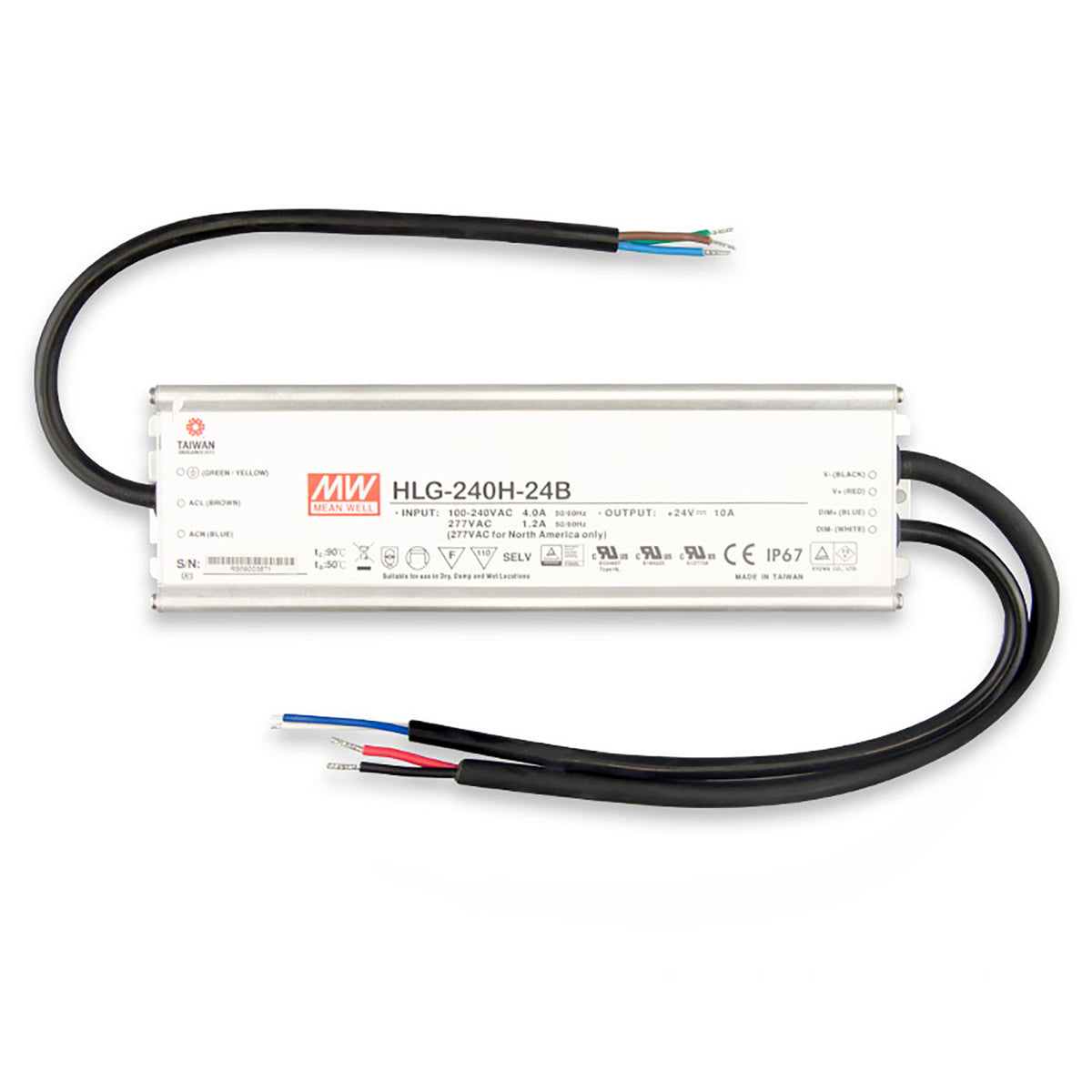 MW HLG240H-24B | LED driver | 24V | 0-240W | 1-10V dimbaar | IP67