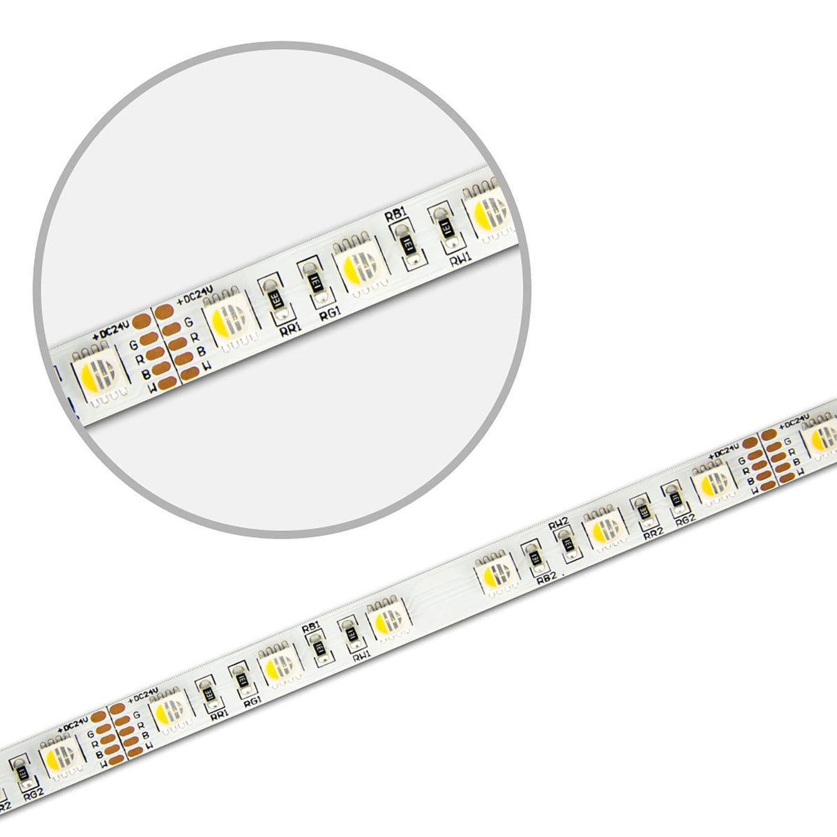 SIL RGB+WW | LED-strip | 4in1 | 5m | 19W | 60 LED/m | 24V | IP20
