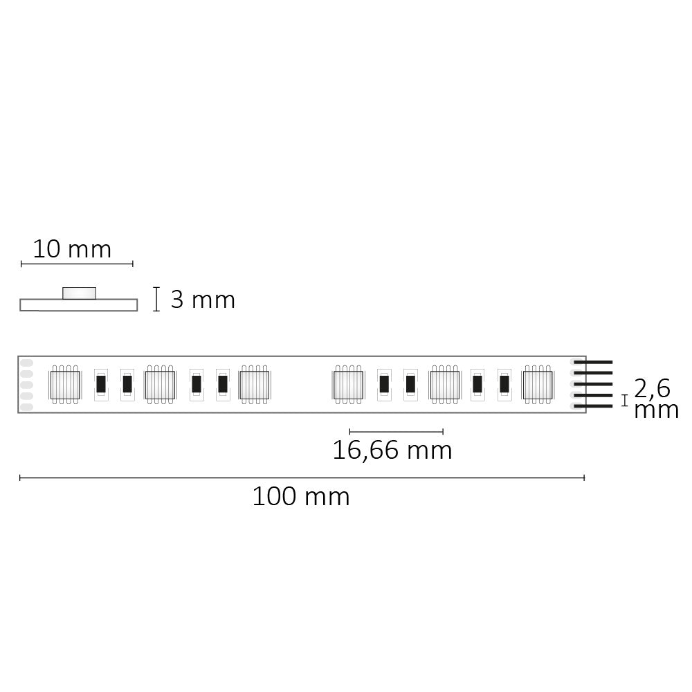 SIL RGB+KW | LED-strip | 4in1 | 5m | 19W/m | 60 LED/m | 24V | IP20