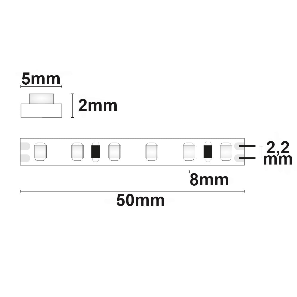 MICRO CRI930 | LED-strip | 5m | 3000K | 9,6W/m | 120 LED/m | 24V | IP20
