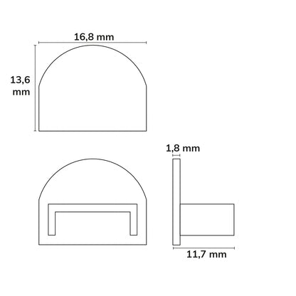 EC37 | Profielaccessoire | eindkap grijs voor SURF12 BORDERLESS FLAT + COVER5 | 1 stuk