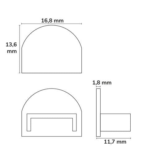 EC37 | Profielaccessoire | eindkap grijs voor SURF12 BORDERLESS FLAT + COVER5 | 1 stuk