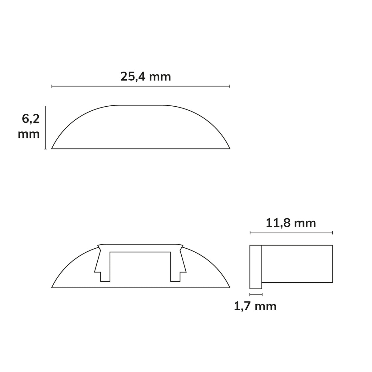 EC39 | Profielaccessoire | eindkap grijs voor SURF11 | 1 stuk