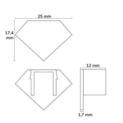 EC41B | Profielaccessoire | eindkap zwart | voor CORNER11