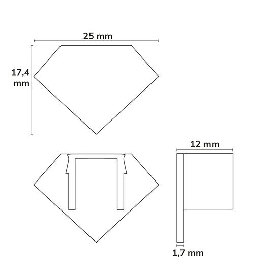 EC41 | Profielaccessoire | eindkap grijs voor CORNER11 | 1 stuk