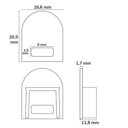 EC14W | Profielaccessoire | eindkap wit met kabeldoorvoer | voor SURF12 BORDERLESS