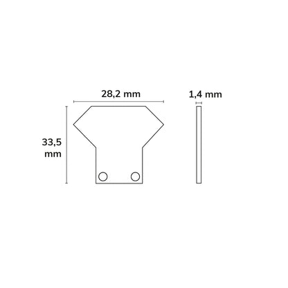 EC33 | Profielaccessoire | eindkap aluminium voor CORNER12 + TUNNEL | 2 stuks