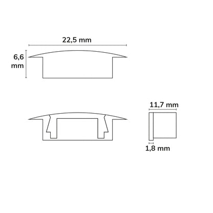 EC25B | Profielaccessoire | eindkap zwart | voor DIVE12 FLAT