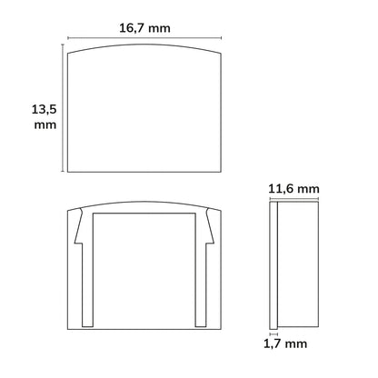 EC4B | Profielaccessoire | eindkap zwart | voor SURF12