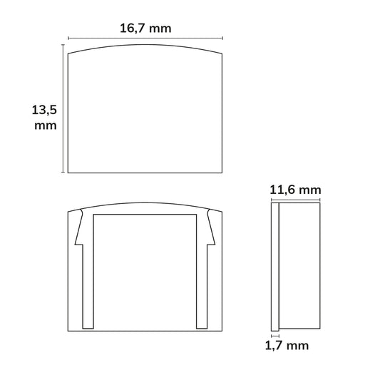 EC4 | Profielaccessoire | eindkap grijs voor SURF12 | 1 stuk