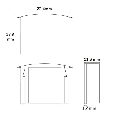 DIVE12 | Profielaccessoire | Eindkap EC7W | wit | 1 stuk