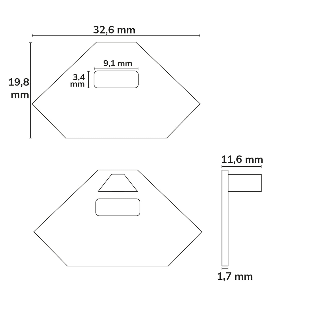 EC32 | Profielaccessoire | eindkap grijs voor CORNER12 | met kabeldoorvoer | 1 stuk