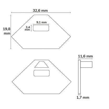 EC32 | Profielaccessoire | eindkap grijs voor CORNER12 | met kabeldoorvoer | 1 stuk