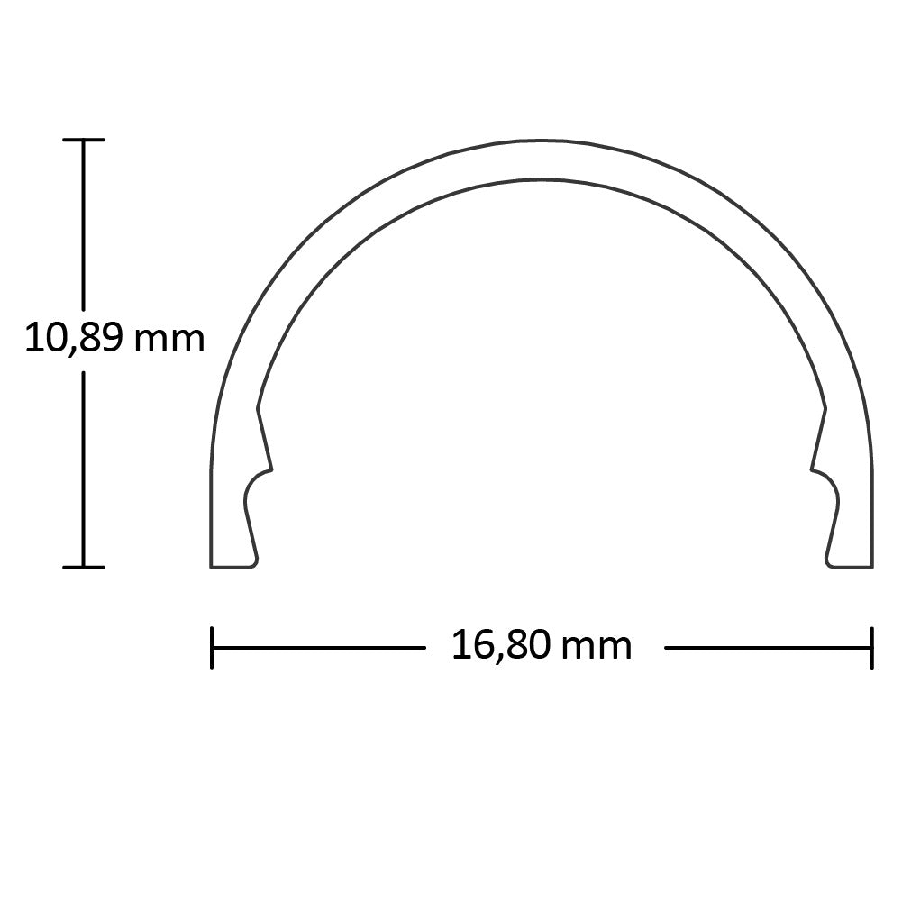 COVER5 | Profielaccessoire | Afdekking opaal gesatineerd | 200cm | voor SURF12 RAIL