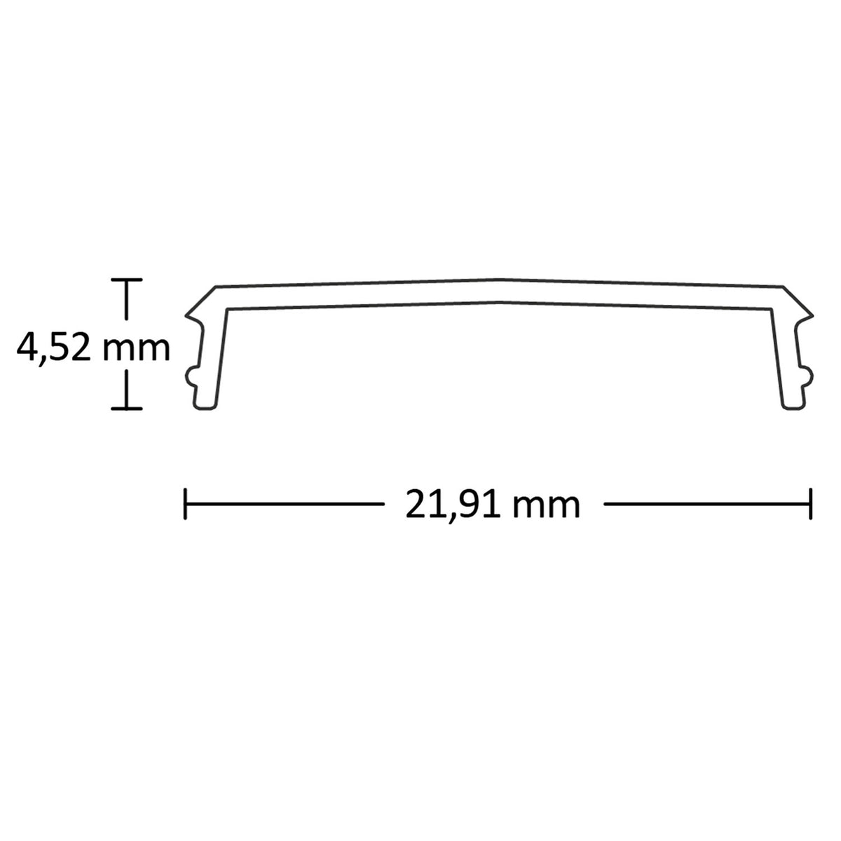 COVER7 | Profielaccessoire | Afdekking opaal gesatineerd | 200cm | voor CORNER12