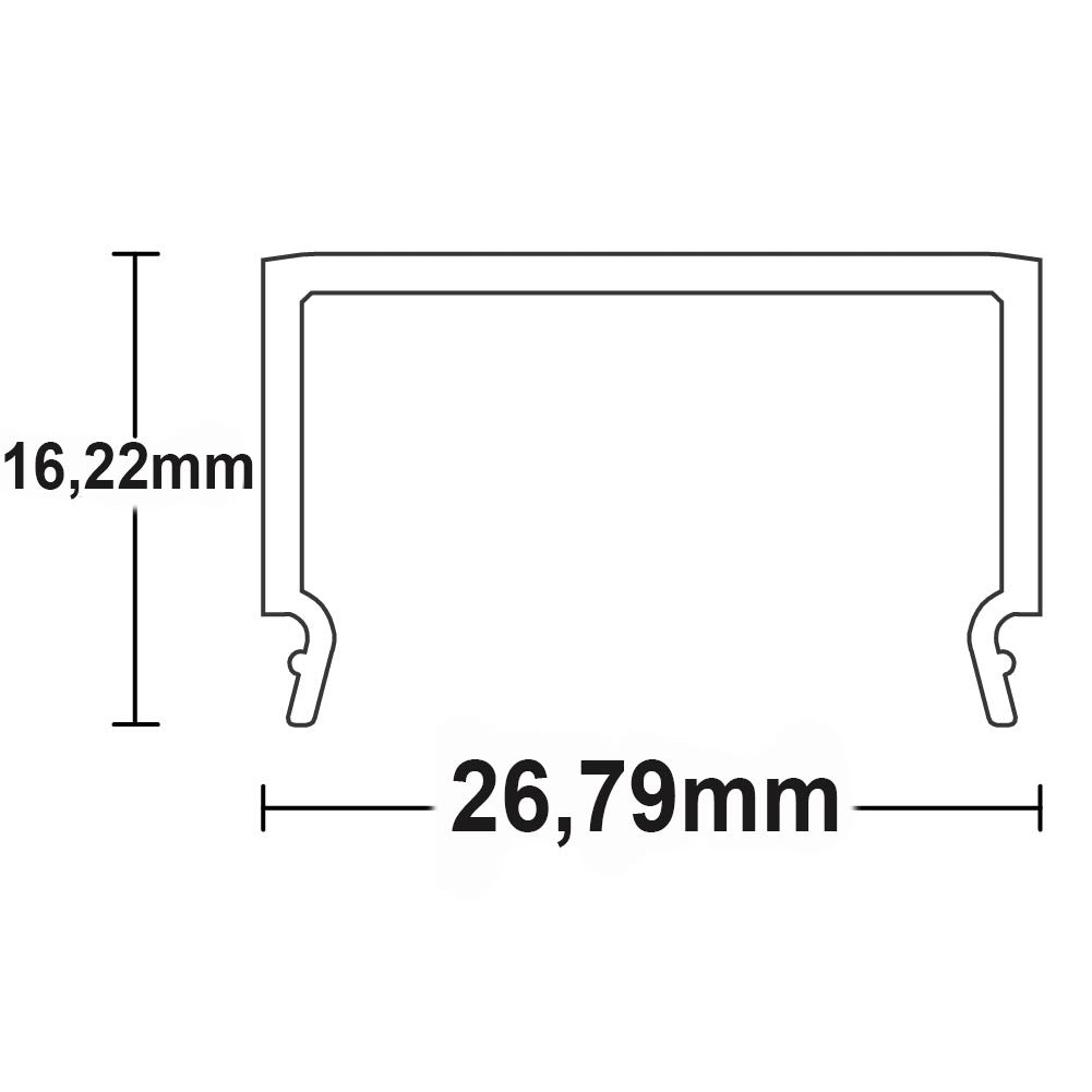 COVER11 | Profielaccessoire | Afdekking opaal | 200cm | voor SURF20 (FLAT)