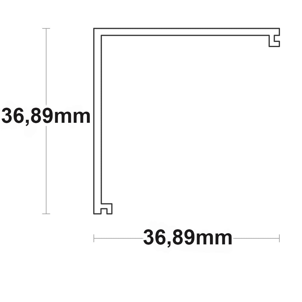 COVER16 | Profielaccessoire | Afdekking opaal gesatineerd | 200cm | voor CORNER20