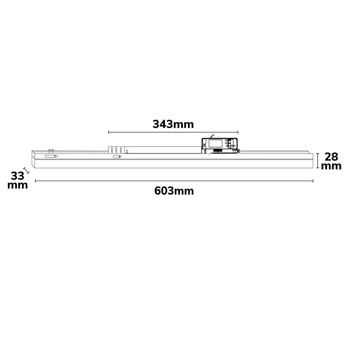 Railspot | 3-fase | lineair 600mm | CCT 3000/3500/4000K | 20W | 110°