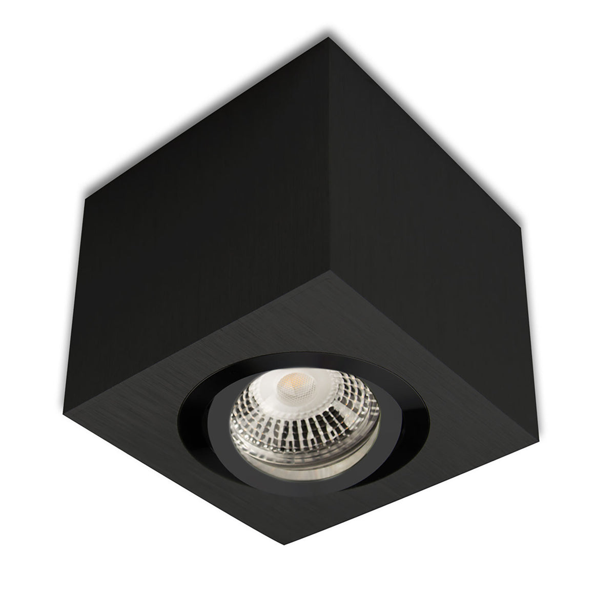 Opbouwarmatuur | vierkant | voor GU10 | aluminium zwart | exclusief lichtbron