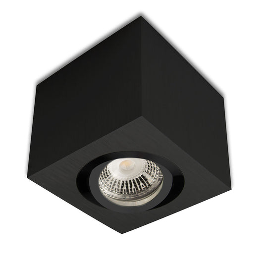 Opbouwarmatuur | vierkant | voor GU10 | aluminium zwart | exclusief lichtbron