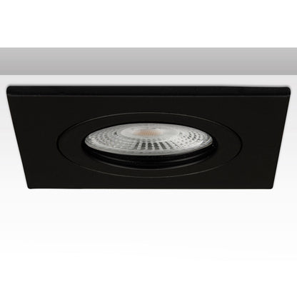 Inbouwframe | vierkant | zaagmaat 58mm | aluminium zwart | voor GU10/MR16