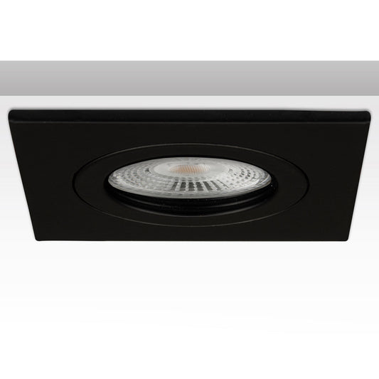 Inbouwframe | vierkant | zaagmaat 58mm | aluminium zwart | voor GU10/MR16