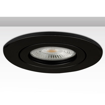 Inbouwframe | rond | zaagmaat 72mm | aluminium zwart | voor GU10/MR16