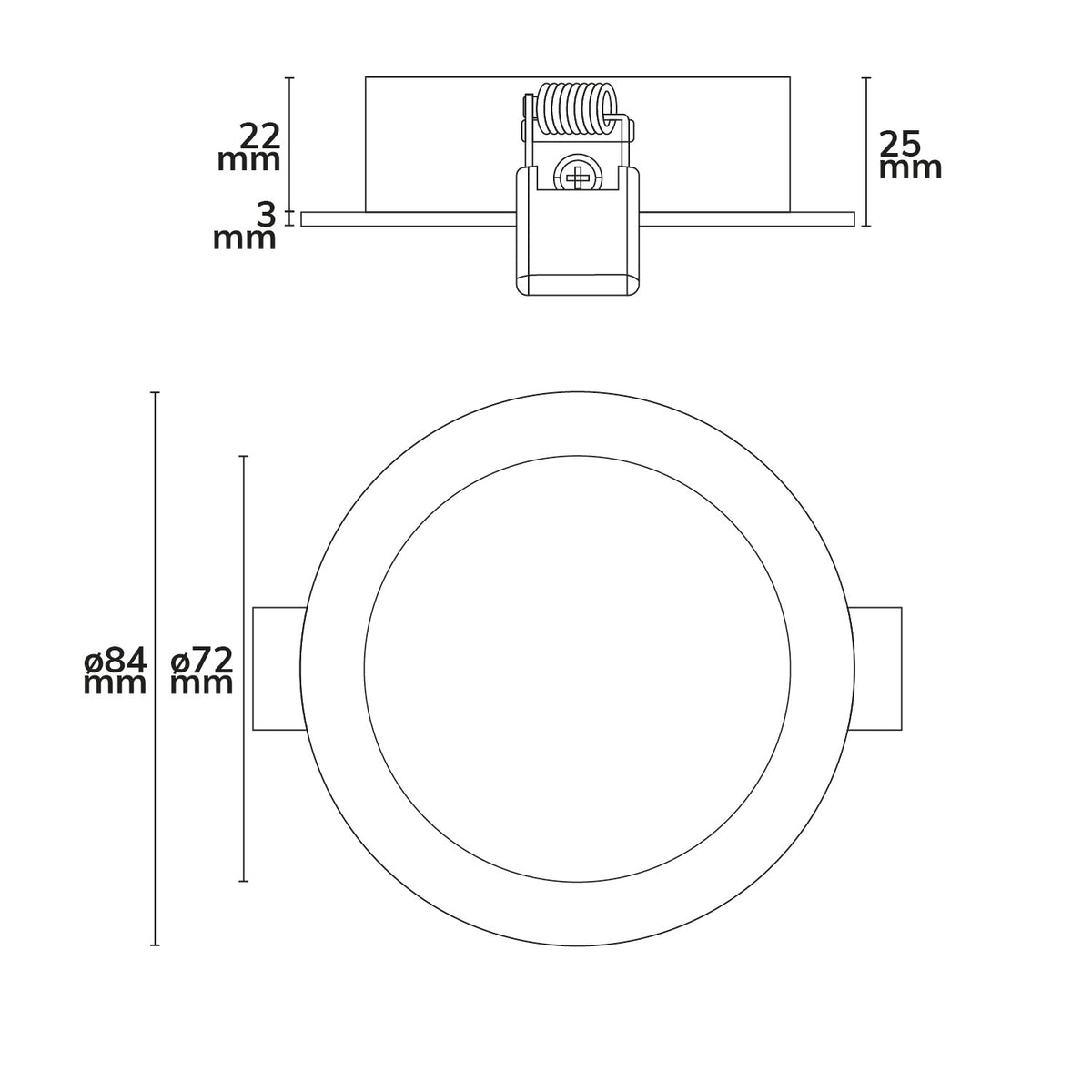 Inbouwframe | rond | zaagmaat 72mm | aluminium zwart | voor GU10/MR16
