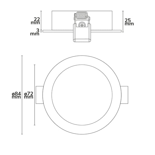Inbouwframe | rond | zaagmaat 72mm | aluminium zwart | voor GU10/MR16