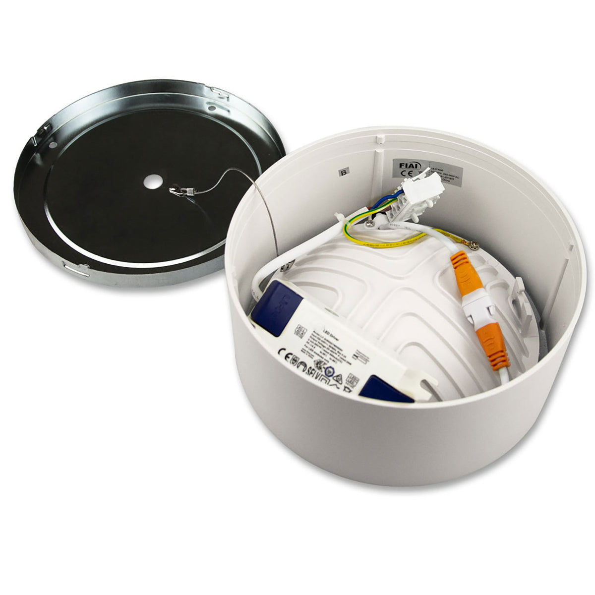 LUNA | Plafondlamp | opbouw rond | DN146 | indirect licht | 15W | warm wit | dimbaar | wit