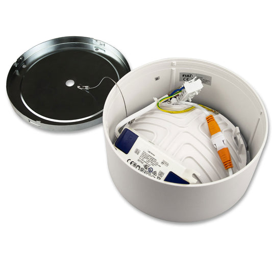 LUNA | Plafondlamp | opbouw rond | DN173 | indirect licht | 18W | warm wit | dimbaar | wit