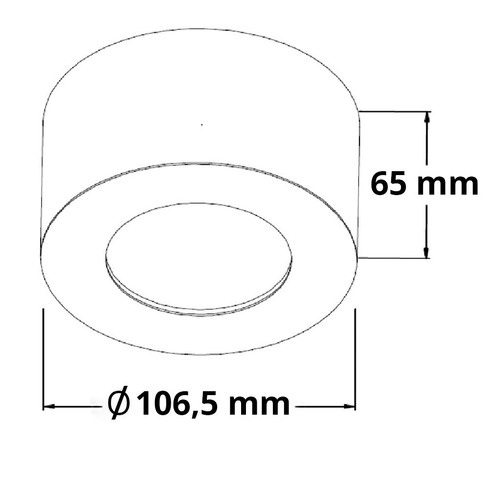 LUNA | Opbouwarmatuur | rond | Ø106,5mm | indirect licht | dimbaar | 8W | warm wit