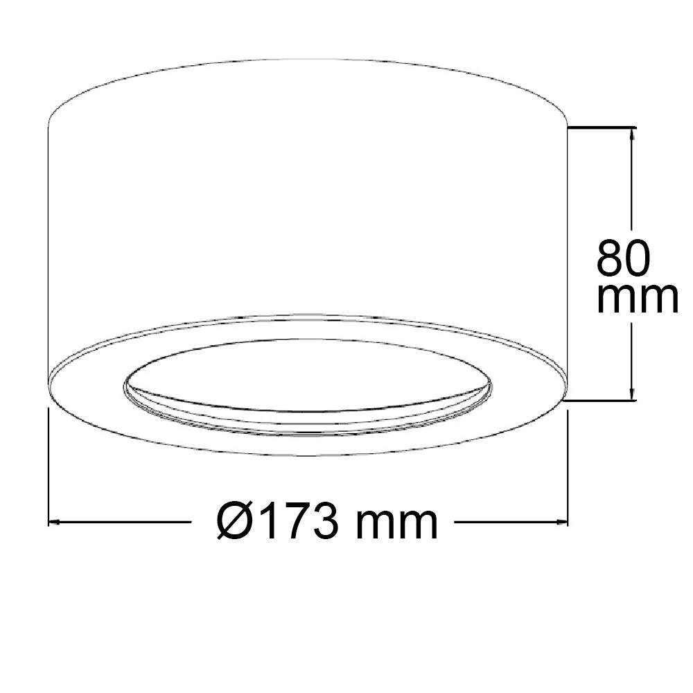 LUNA | Plafondlamp | opbouw rond | DN173 | indirect licht | 18W | warm wit | dimbaar | wit