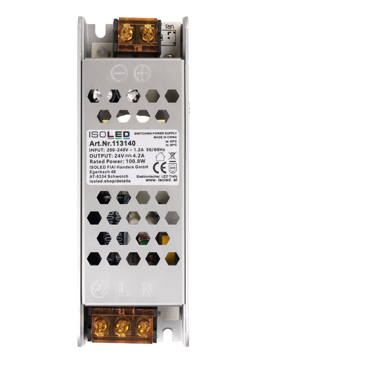 LED driver | 24V | 0-100W | roosterbehuizing | plat