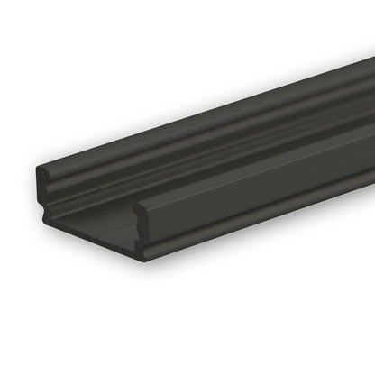 SURF12 FLAT | Aluminium profiel | opbouw | zwart RAL 9005 | 200cm