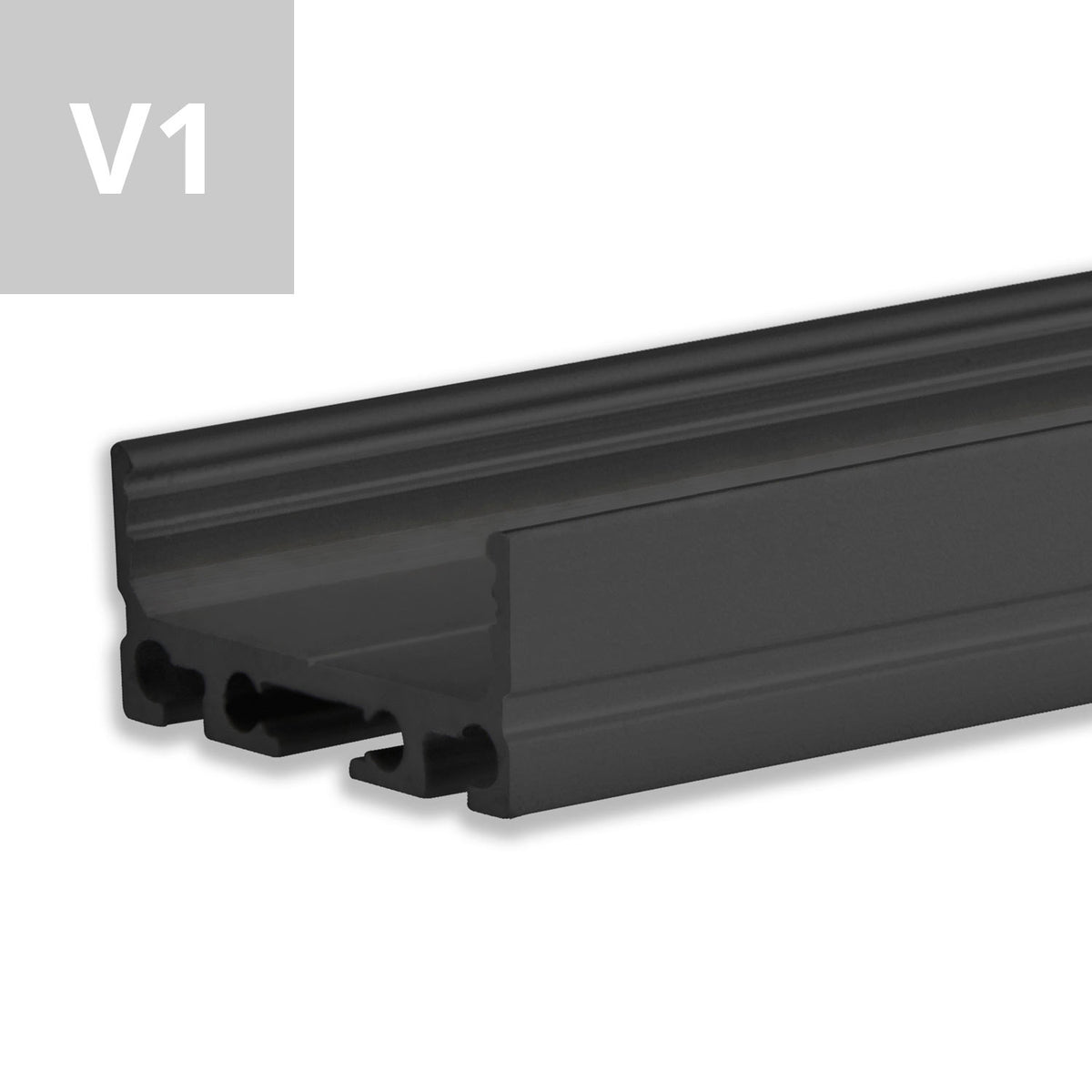 SURF20 FLAT V1 | Aluminium profiel | opbouw | zwart RAL 9005 | 200cm