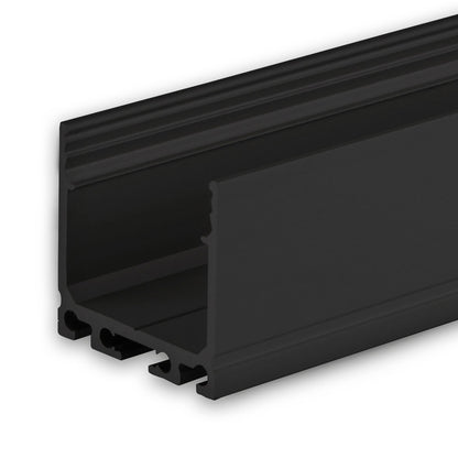 SURF20 | Aluminium profiel | opbouw | zwart RAL 9005 | 200cm
