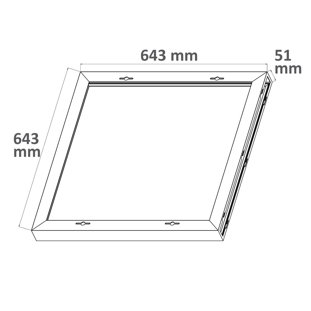 Installatiemateriaal | Opbouwframe voor LED paneel 625x625 | hoogte 5cm | voorgemonteerd | wit