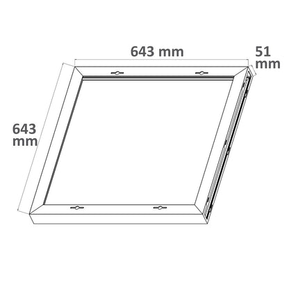Installatiemateriaal | Opbouwframe voor LED paneel 625x625 | hoogte 5cm | voorgemonteerd | wit