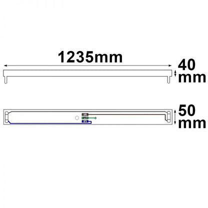 Opbouwarmatuur | voor T8 LED-buis 120cm | bedraad | zonder voorschakelapparaat