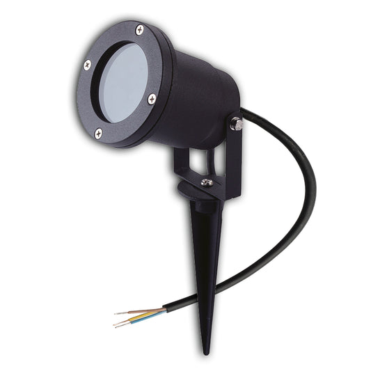 Breedstraler | prikspot | GU10 | IP65 | met grondpen | exclusief lichtbron | zwart