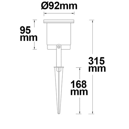 Breedstraler | prikspot | GU10 | IP65 | met grondpen | exclusief lichtbron | zwart