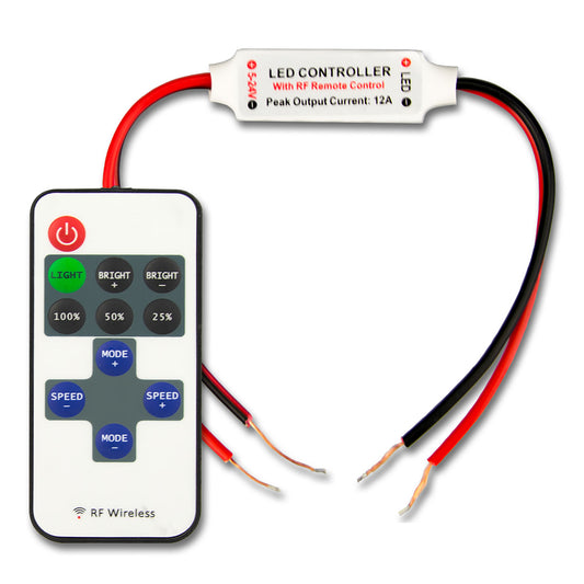 Dimmer | Mini radio PWM dimmer | 1 kanaal | 12-24V | 3A