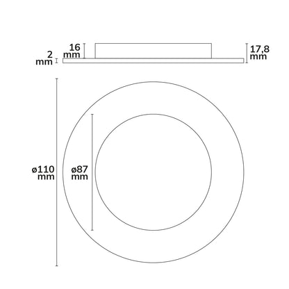 Sys-90 | Inbouwframe | afdekring rond verzonken | zwart