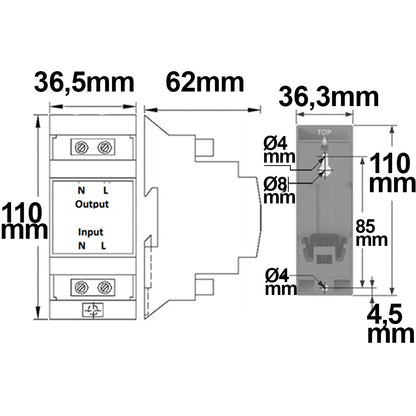 Installatiemateriaal | inschakelstroombegrenzer | 16A | DIN-rail