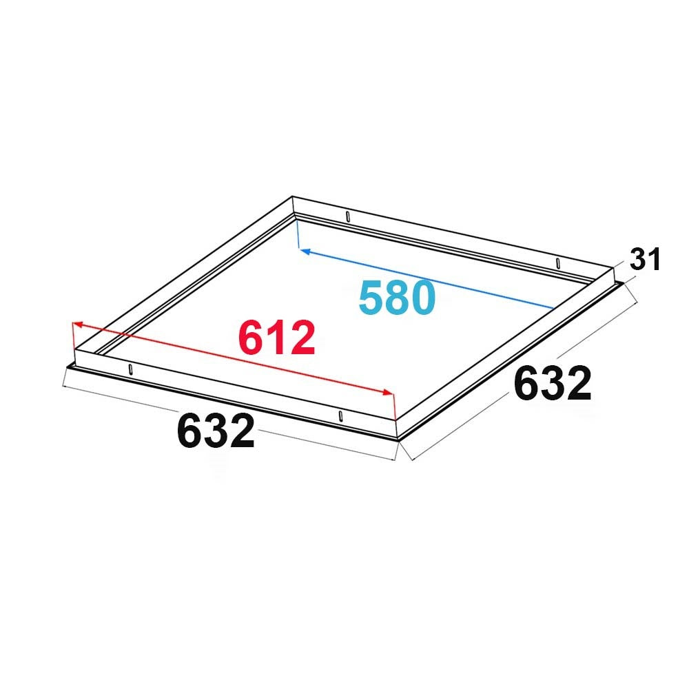 Inbouwframe | voor LED paneel 600 | wit